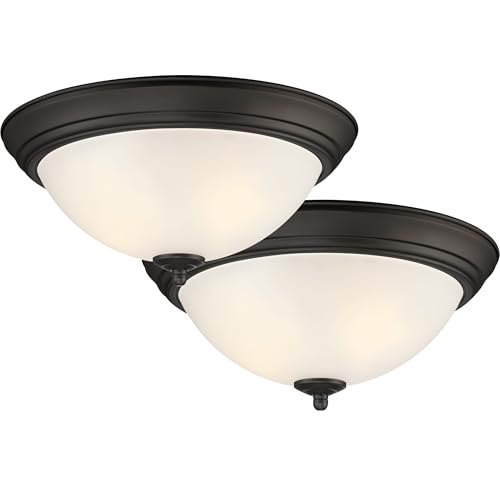 Designers Fountain Flush Mount Ceiling Light, 2-Pack, 13 Inch Frosted Glass Lighting Fixture for...