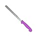 Couteau à Pain détectable Violet, Lames 25 cm festonnée dentelée. Couteau en INOX, métal et Rayon X détectable.