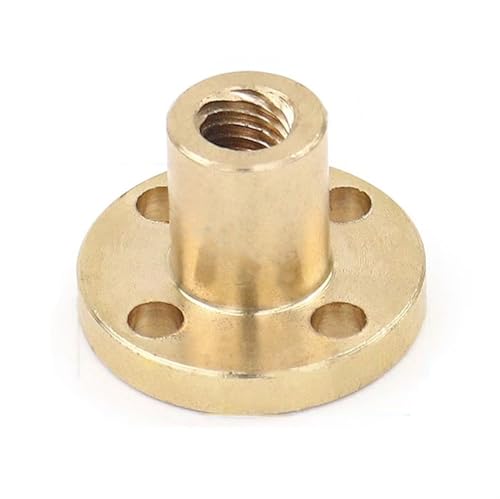 ELLANA Threaded Backlash T6 Lead Screw Brass Nut 1mm 2mm Pitch Thread Rod Nut Tr6x1 Tr6x2 Tr6x4 Tr6x6 Tr6x12 Stainless Steel Trapezoidal Screw Nut Screw trapezoidal (Size : Pitch 1mm Lead 1mm)