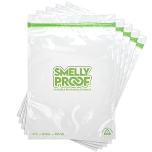 Reusable Freezer Bags for Food Storage by Smelly Proof – MADE IN USA, Easy Clean, Dishwasher-Safe, PEVA & BPA FREE, XXL 3-mil Thick Bags, Extra Large+ Clear FLAT 12″ x 16″, 2-GALLON, 5-Pack
