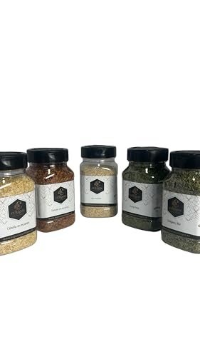 Pack básicos en tu cocina (Cebolla en escamas, tomate en escamas, orégano, ajo y perejil)