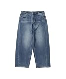 [NAVY] ネイビー マイデニ デニムパンツ メンズ バレルレッグ ストレッチ ポケット ジーンズ ジーパン ボトムス ブルー:L