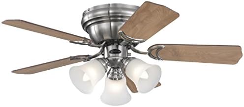 Westinghouse Lighting 72073 Contempra Trio 90 cm Brushed Nickel Indoor Ceiling Fan, Light Kit with Frosted Glass