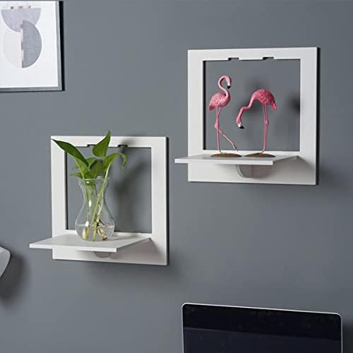 Mikytoper Shelves for Wall Set of 3,Floating Shelf White,Easy Assembly 29x29x18cm PVC,Practical and Decorative Shelf for Children's Room,Living Room,Bedroom etc. (Square)