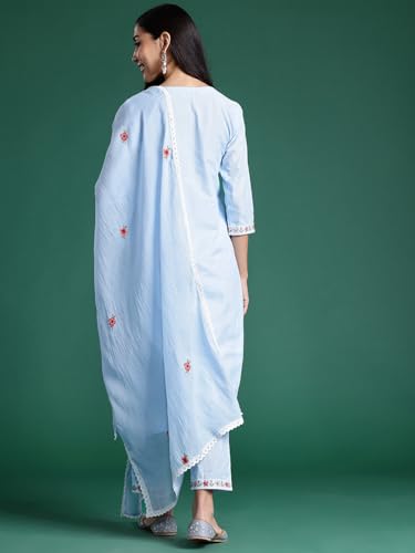 Image of INDO ERA Women Pure Cotton Kurta Set with Dupatta | Festive Suit Set, 7967
