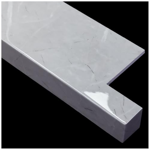 Garniture de rebord de fenêtre et couvercle de nez, planche de rechange durable, protection de rebord, imitation marbre gris, 130 cm x 10 cm