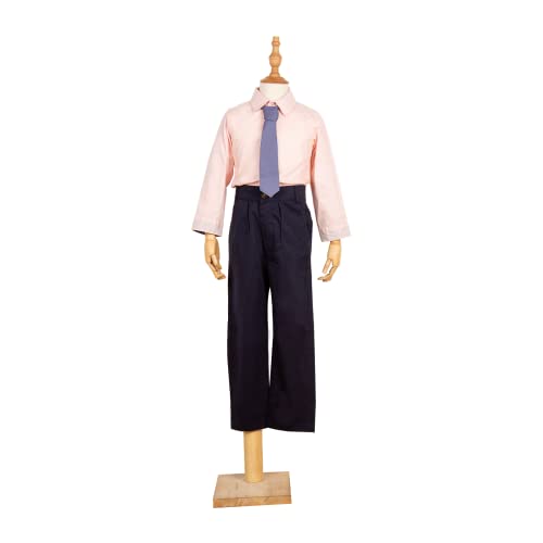 Image of LittleSpring Boys Button Down Long Sleeve Uniform Dress Shirts with Tie