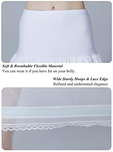 BEAUTELICATE Petticoat onderrok hoepelrok dames rockabilly A-lijn lang voor bruiloft bruidsjurk avondjurk wit - Image 3
