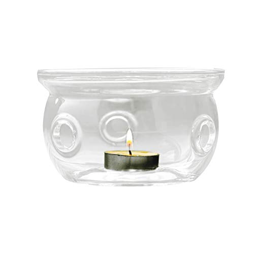 Leikance Teekannenheizer, hohe Hitzebeständigkeit, dickes Glas, Teekannenwärmer Heizsockel-Set Cover