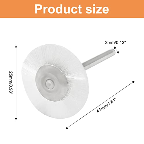 Image of 20Pcs Nylon Bristle Brushes 1 inch (25mm) Dia. Polishing Wheel Brushes with 1 /8 inch Shank, Flat Wire Brushes, White