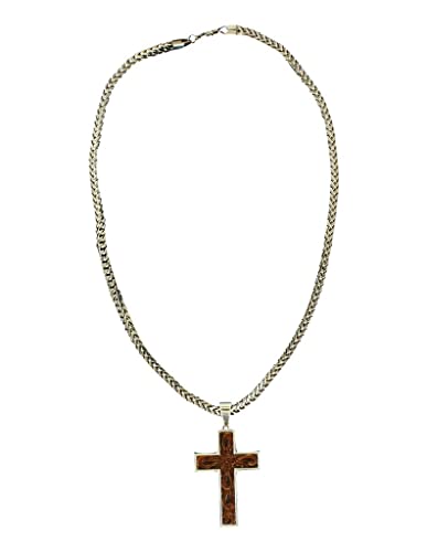 Twister colgante de cruz de piel Para Hombre Plata Talla única