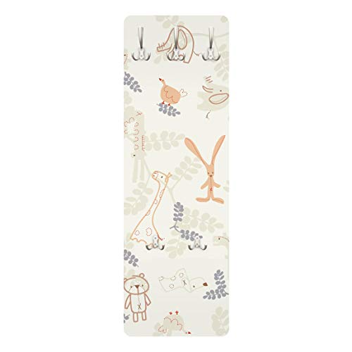 Preisvergleich Produktbild Apalis 79293 Wandgarderobe Pastel Plushies / Design Garderobe Garderobenpaneel Kleiderhaken Flurgarderobe Hakenleiste Holz Standgarderobe Hängegarderobe / 139x46cm