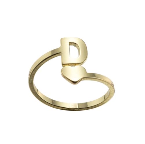 Fashion 26 English Letter Opening Rings Stainless Steel Girls Retro Jewelry �j�[���[�����O���C�g18�C���`