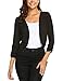 Produktbild Parabler Damen Bolero Kurze 3/4 Ärmel Strickjacke Schulterjacke Shrug Top Elegant Leichte Cardigan Casual Top Schwarz L