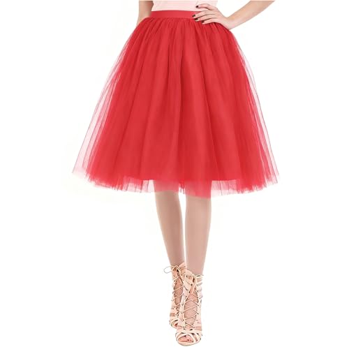 AUYAO Damen Tutu Klassisch Rock Ballett Tüllrock Petticoat Unterrock Tütü Outfit Tutu Röcke Tüll Dress mit Bogen Ballet Elastisch Tanzrock...