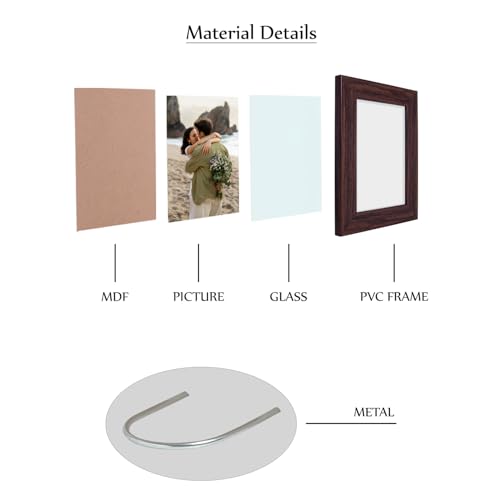 Image of GOLDEN PEACOCK Set of 2 5x7 Inch Photo Frames - Rich Chocolate Brown Wood Finish | Premium Wall Hanging & Tabletop Picture Frames for Home Decor & Gifting