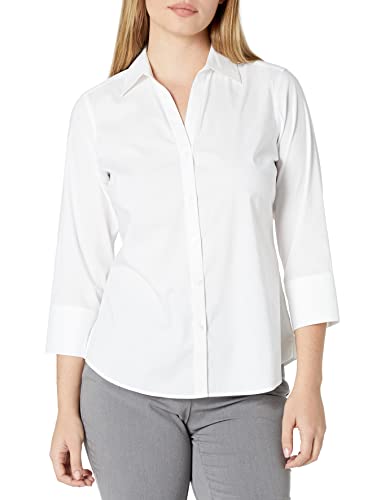 Foxcroft Unisex Mary Non Iron Stretch Blouse White 16 One Size #TOP12