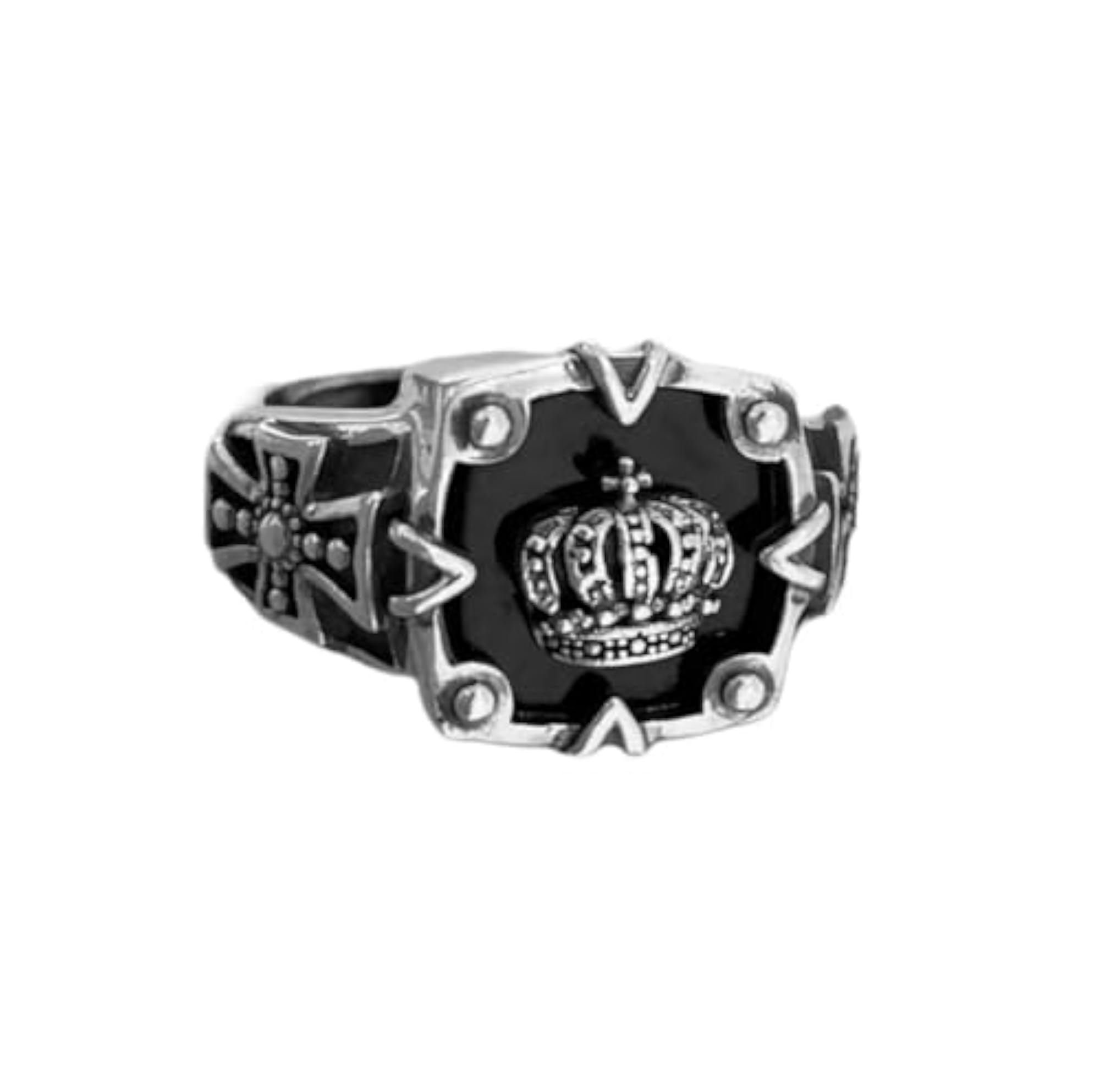 Funky King Crown Stainless Steel Adjustable Ring for Men
