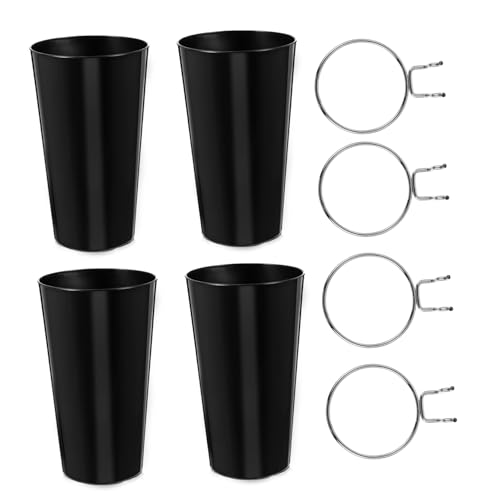 ULTECHNOVO Pegboard Cups Bins 4pcs Metal Hooks and Cups Wall Organizer for Hardware Tools Wrench Screwdriver