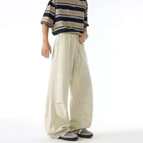 Seidarise Men's Black Wide Leg Pants - Loose Fit with Drawstring Waist, Soft Fabric for Daily Casual & Street Style3