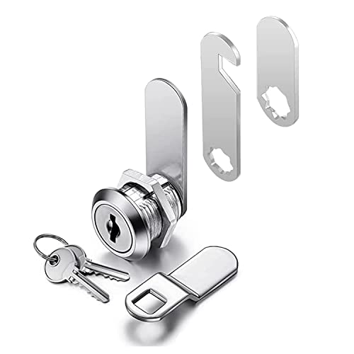 Preisvergleich Produktbild YOUTU® Briefkastenschloss, Nockenschloss, Schrankschloss, Schrankschloss, Möbelschloss, Spindschloss, Hebelschloss, Aus Druckguss-Edelstahl, Kommt mit 4 verschiedene Schlossplatten (1 Stück-20mm)