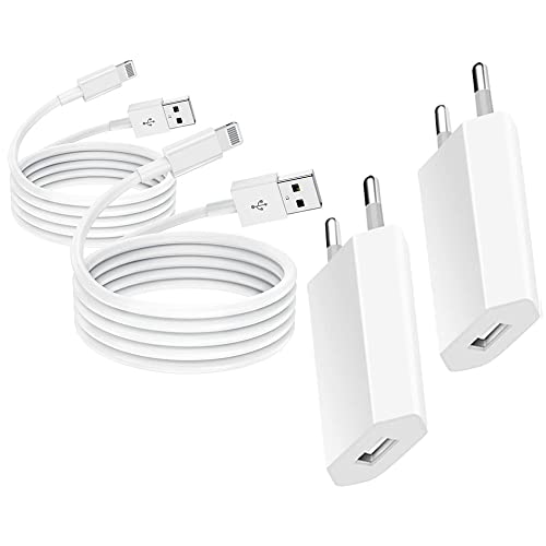 iPhone Ladegerät und iPhone Ladekabel [Apple Mfi Zertifiziert] 2 Pack Lightning auf USB Ladekabel Datenkabel 1M mit Schnell Netzteil Steckdosenadapter Ladeadapter für iPhone 14/13/12/11/XS Max/Plus/8 Cover