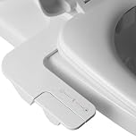 Bidet Attachment for Toilet UK - Non-Electric Cold Water Bidet Toilet Attachment Adjustable Water Pressure Dual nozzles Front Wash Back Wash Bidet with Brass Inlet (White)