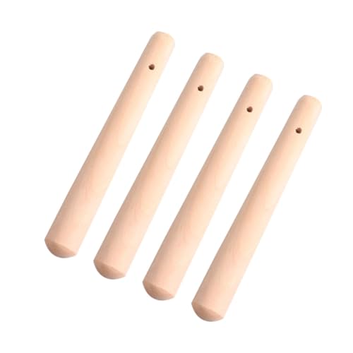 FAVOMOTO Natural Wood Pestle for Toddlers 4pcs Kids Food Muddler Sticks Kids Kitchen Tools Set