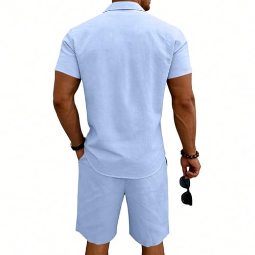 Camisa de manga corta fresca con pantalones cortos cómodos para calor 2