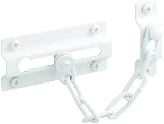 Prime-Line U 9852 Chain Door Guard, 3-5/16 in., Steel Construction, White