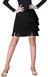 Girls Ballet Tassel Skirt Elegant Fringe Skirt Latin Dance Fashion Ballroom Fringe Skirt Elastic Wai