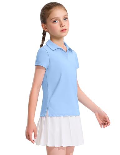 Image of KEREDA Girls Polo Shirts Golf Tennis School Uniform T Shirts Quick Dry Tops