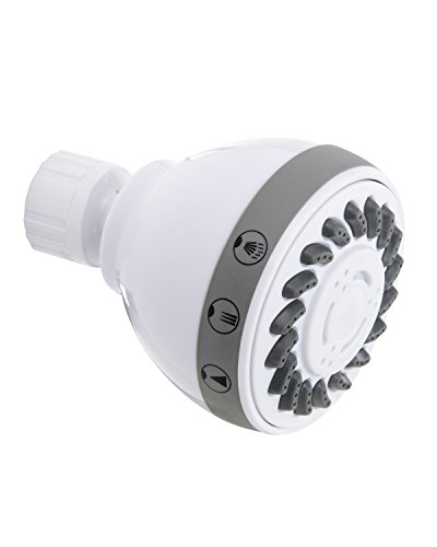 Plumb Pak K704WH Stylewise 3 Function Shower Head, White, 2.70" Plumb Pak K704WH Stylewise 3 Function Shower Head, White, 2.70"