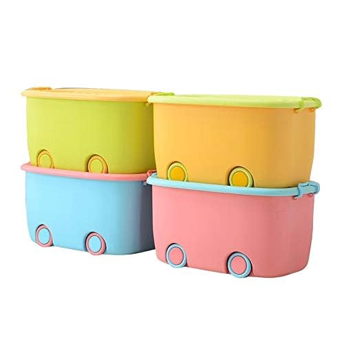 Image of Kodiaq 25 Liters /Toy Storage Organiser /Toy Basket Storage for Kids /Toy Basket Storage Box for Kids Big Size (Pack Of 4 / Stackable /Wheels /Locking Lid & Handle Color may vary)
