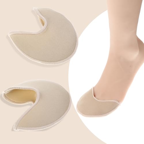 Image of Sibba Toe Pouches Pads 2 Pcs Ballet Dance Pointe Pads Shoe Socks Knitted Fabric Toe Cap Cover Wrapped Protector Cushion Women Ball-of-Foot Cushions Anti-Slip Toe Half Socks Insoles