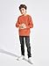Haloumoning Boys Casual Pullover Sweaters Kids Chunky Crewneck Waffle Knit Jumper Tops 5-14 Years Dark Orange