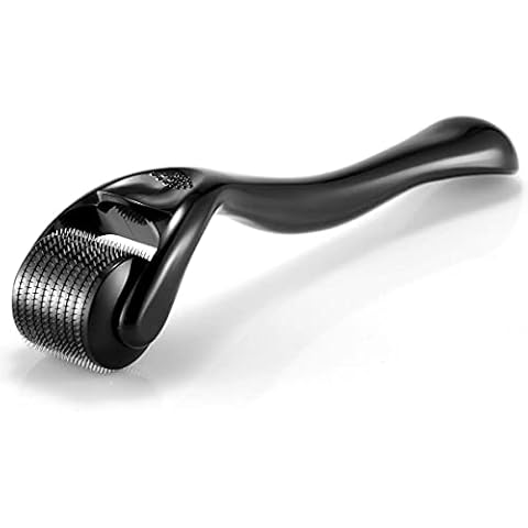 Xyemao Beard Growth Roller/Derma Roller 0.75mm - 540 Titanium Needles/Black Beard Roller/Derma Roller for Men and Women/Stimulate Beard and Hair Growth/Microneedle Roller (0.75 mm) Cover
