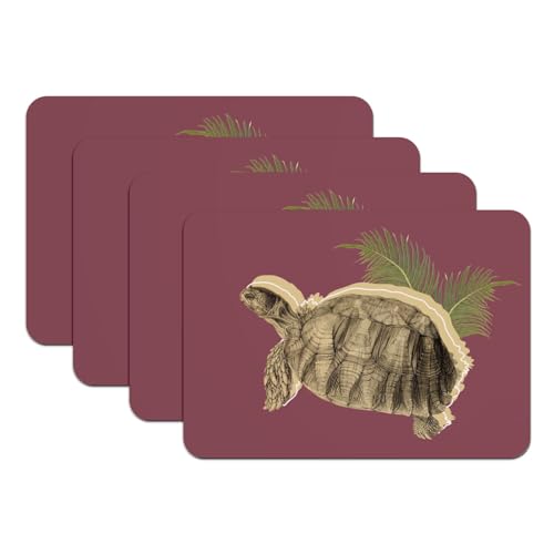 Set de table antidérapant lavable rouge grand format protège table tortue de mer