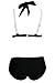 Dearlovers Women Straps 2PCS Swimsuit Swimwear Bikini Set Beachwear Large White&Black