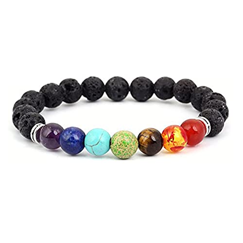 MiXXAR Edelstein Armbänder Lavastein Armband Natürliche Yoga Armband Heilende Chakra Perlenarmband Weihnachten Jubiläum Geburtstag Geschenk Cover