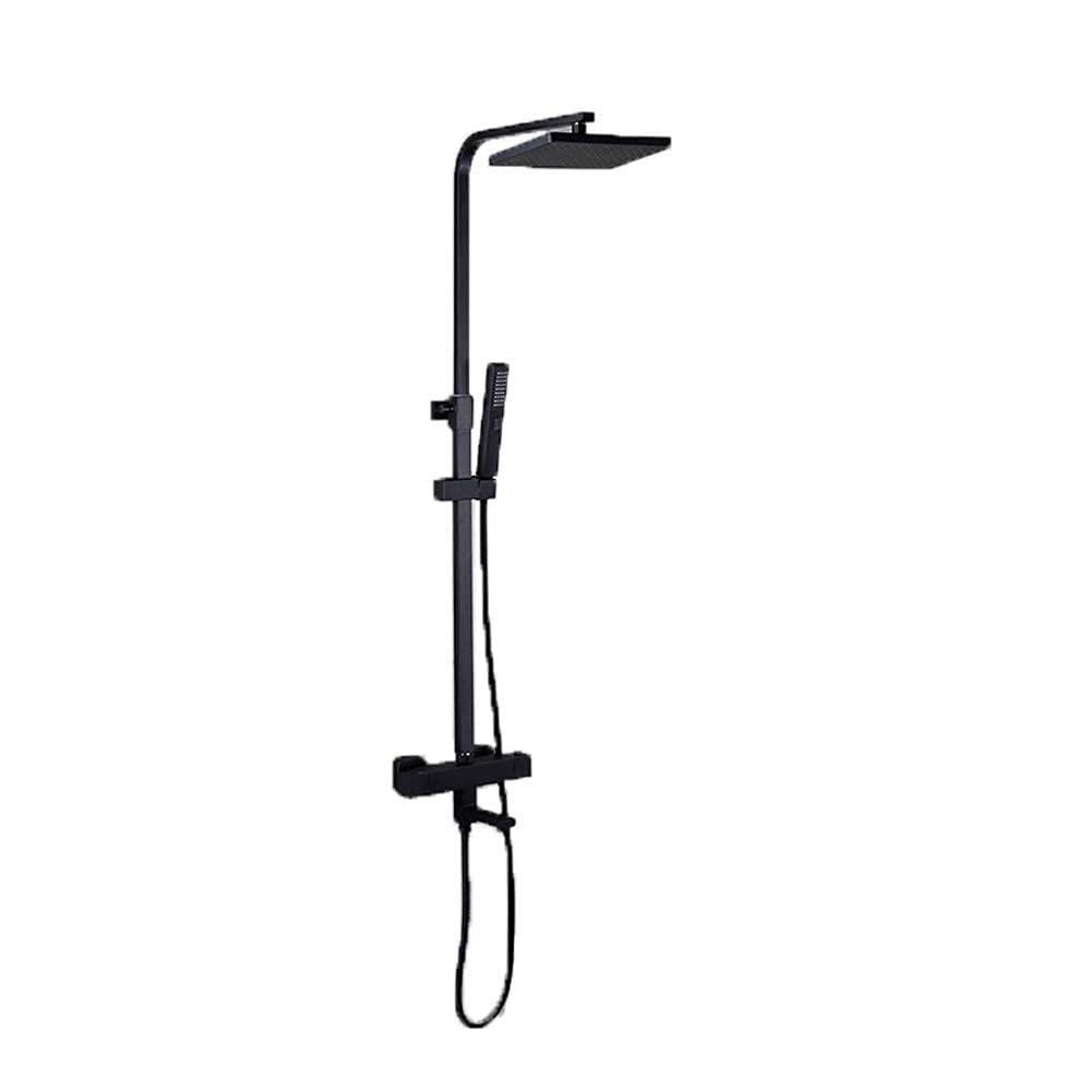 Colonne de douche thermostatique en cuivre noir mat au design américain épuré