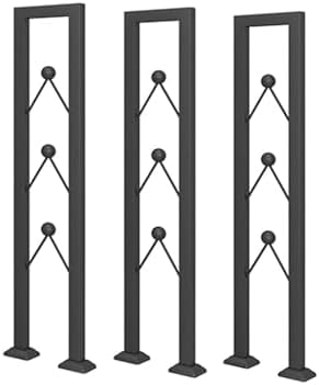 3 Pcs Metal Balusters for Deck Railing System, Hollow Iron Spindles with Reinforced Base, Stable Structure, Ideal for Home Garden, Corridors, and Lofts (White, 39.4in)