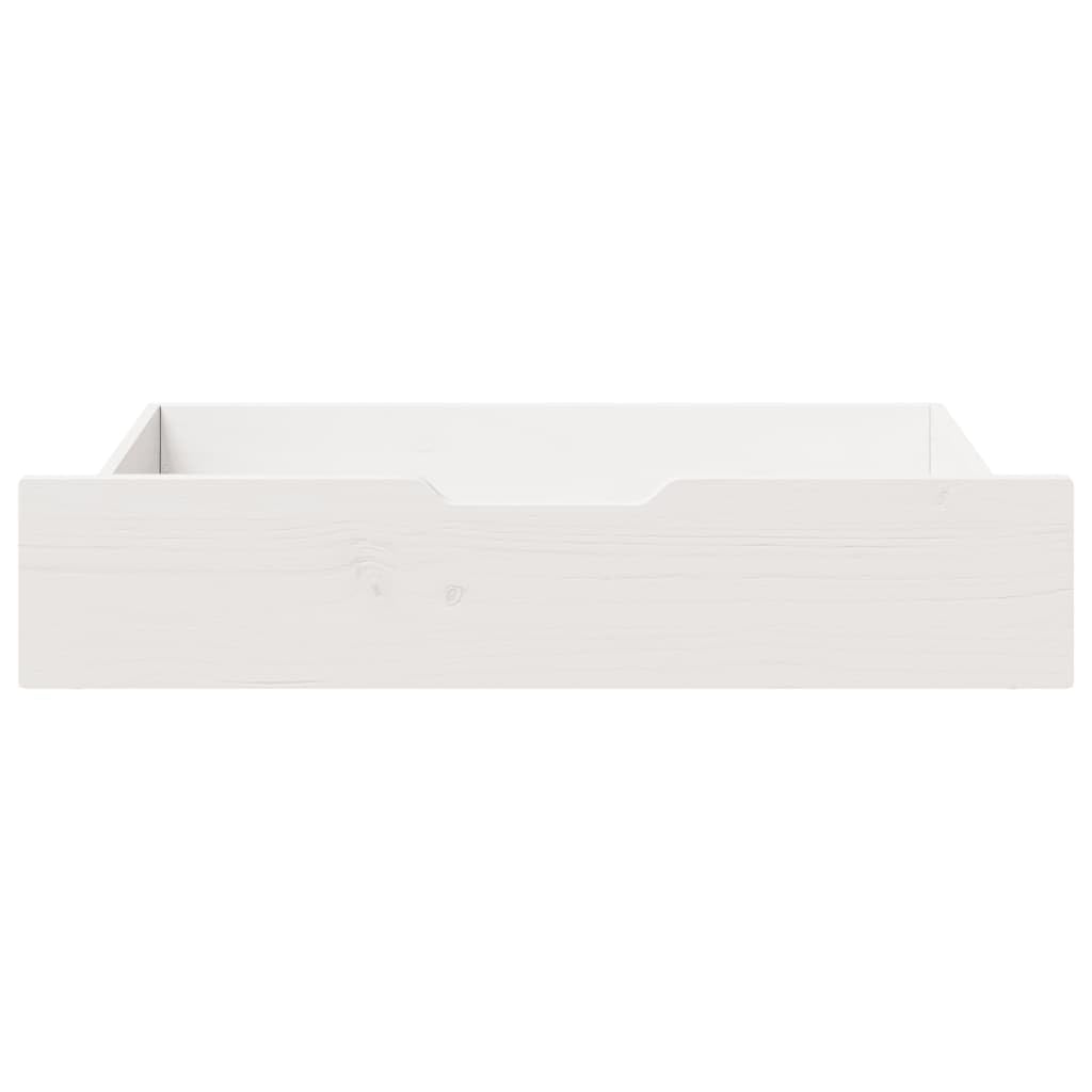 Gecheer Cassettiera sotto Letto, Salvaspazio con Ruote, 80x55x17 cm, Legno Massello di Pino, Bianca, per Camera da Letto, Organizzazione Biancheria e Abbigliamento