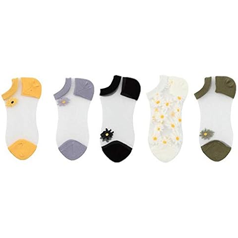 Ulalaza Sheer Lace Crystal Socks 5 Pack Cover