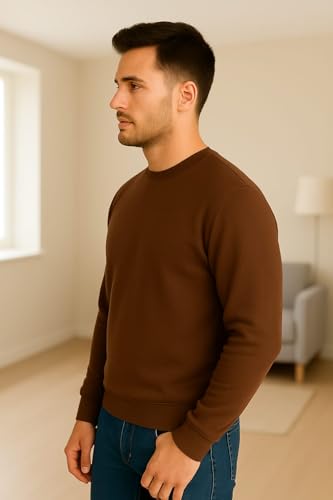 Image of Men's Premium Sweatshirt - Warm, Soft & Stylish Pullover | Casual Winter wear with Full Sleeves | Perfect for Gym, Travel & Everyday Comfort | Plain Sweatshirt for Men