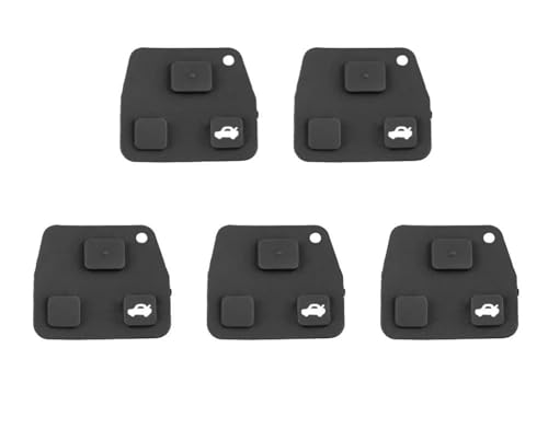 Tapis caoutchouc clé Toyota Yaris Avensis et Corolla - Coque en silicone 3 boutons x5