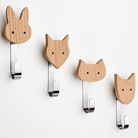 Kindergarderobe, Kleiderhaken für Kinder aus Holz in Tierformen Cover