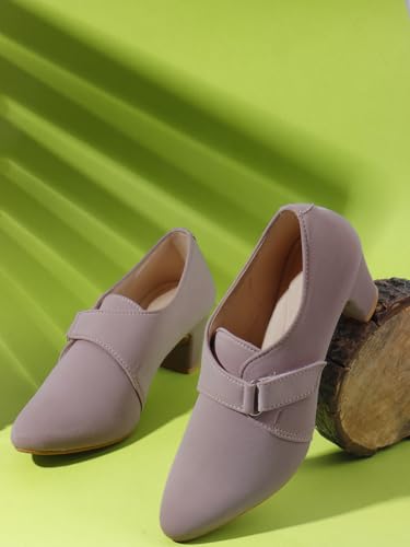 Image of Stylish Comfortable Block Pump Heels Perfect for Winter, Elegant Party Black and Brown Sandals for Womens & Girls