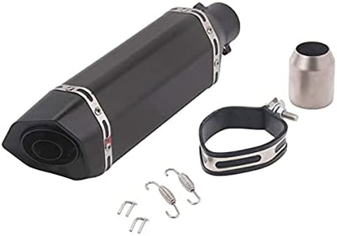 YOSAYUSA Universal Exhaust Muffler Silencer 1.5-2" Inlet Slip On Scooter Motorcycle Grom ATV Dirt Street Bike Overall Length 370mm (Black)