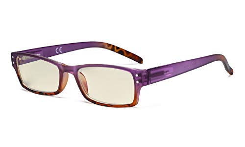 Eyekepper Blue Light Filter Glasses Women - UV420 Protection Fashion Computer Reading Glasses - Purple +0.75